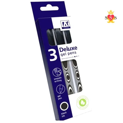 Gel Pens-Black Ink Smooth Writing Neat Quality Pen 1pack of 3PCS