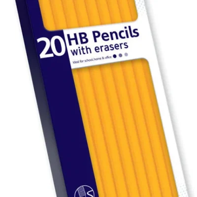 Pack 20 Basic HB Pencils With Erasers Back To School College