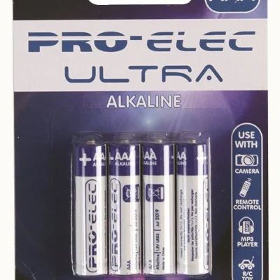 Pro-Elec Alkaline AAA Battery Pack of 4